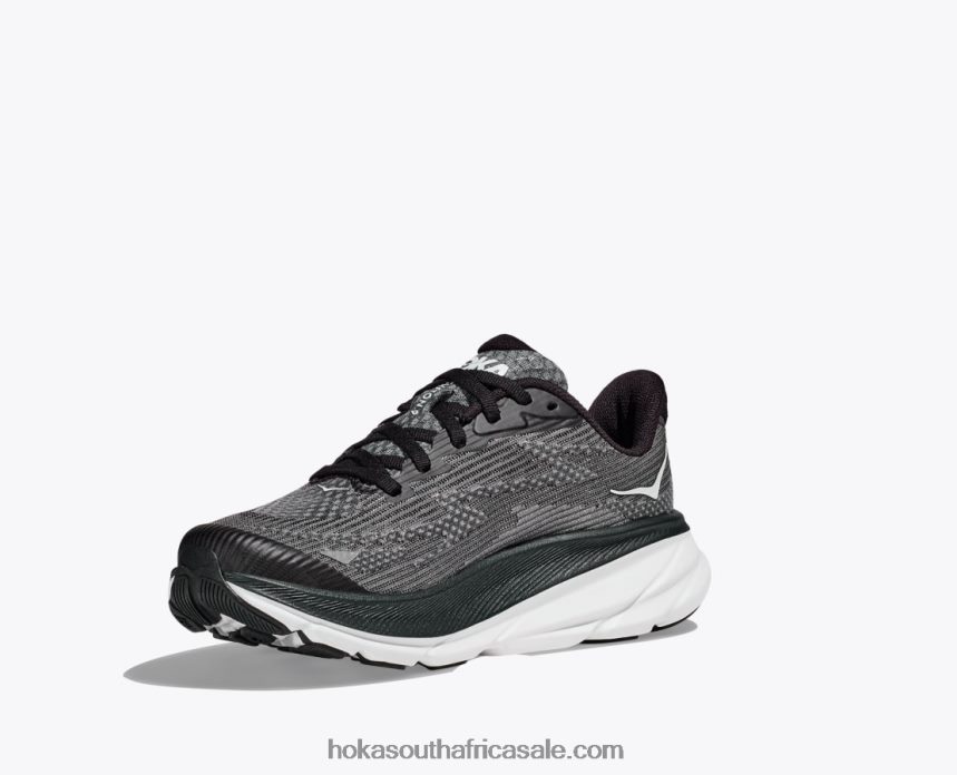 Kids Clifton 9 Hoka 0TNRBJ673 Black/White