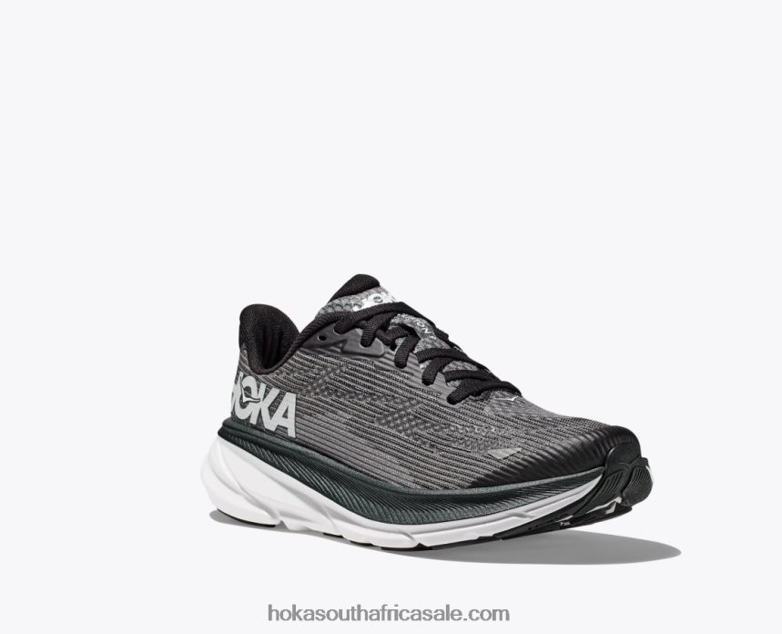 Kids Clifton 9 Hoka 0TNRBJ673 Black/White