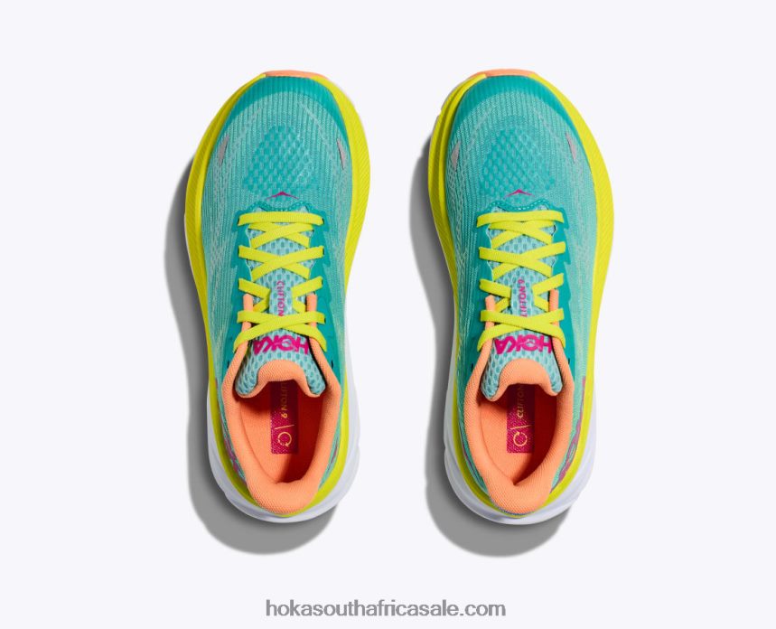 Kids Clifton 9 Hoka 0TNRBJ675 Ceramic/Evening Primrose