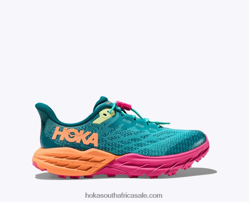 Kids Speedgoat 5 Hoka 0TNRBJ678 Castlerock/Vibrant Orange