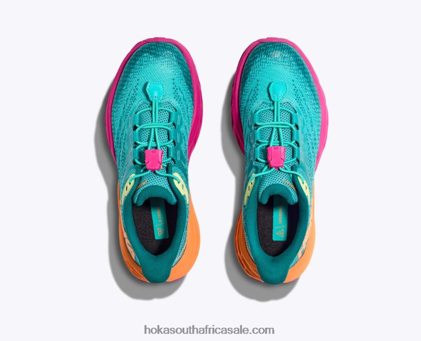 Kids Speedgoat 5 Hoka 0TNRBJ678 Castlerock/Vibrant Orange