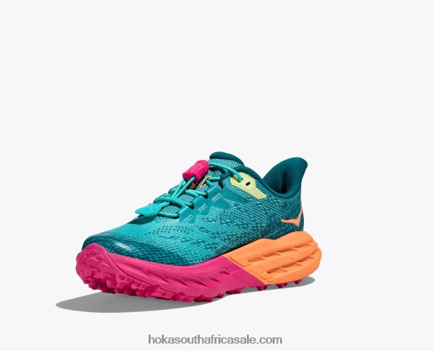 Kids Speedgoat 5 Hoka 0TNRBJ678 Castlerock/Vibrant Orange