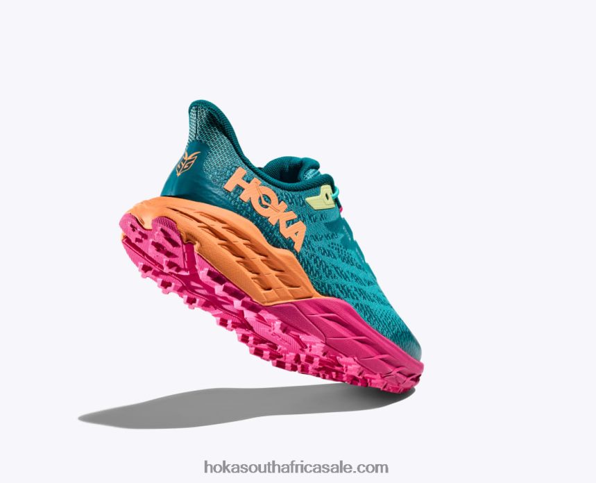 Kids Speedgoat 5 Hoka 0TNRBJ678 Castlerock/Vibrant Orange