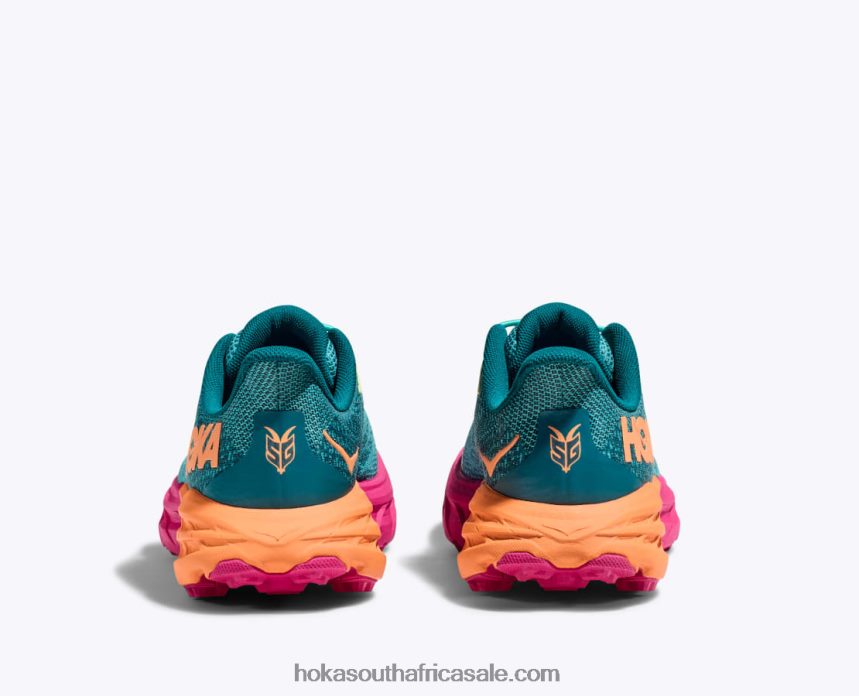 Kids Speedgoat 5 Hoka 0TNRBJ678 Castlerock/Vibrant Orange