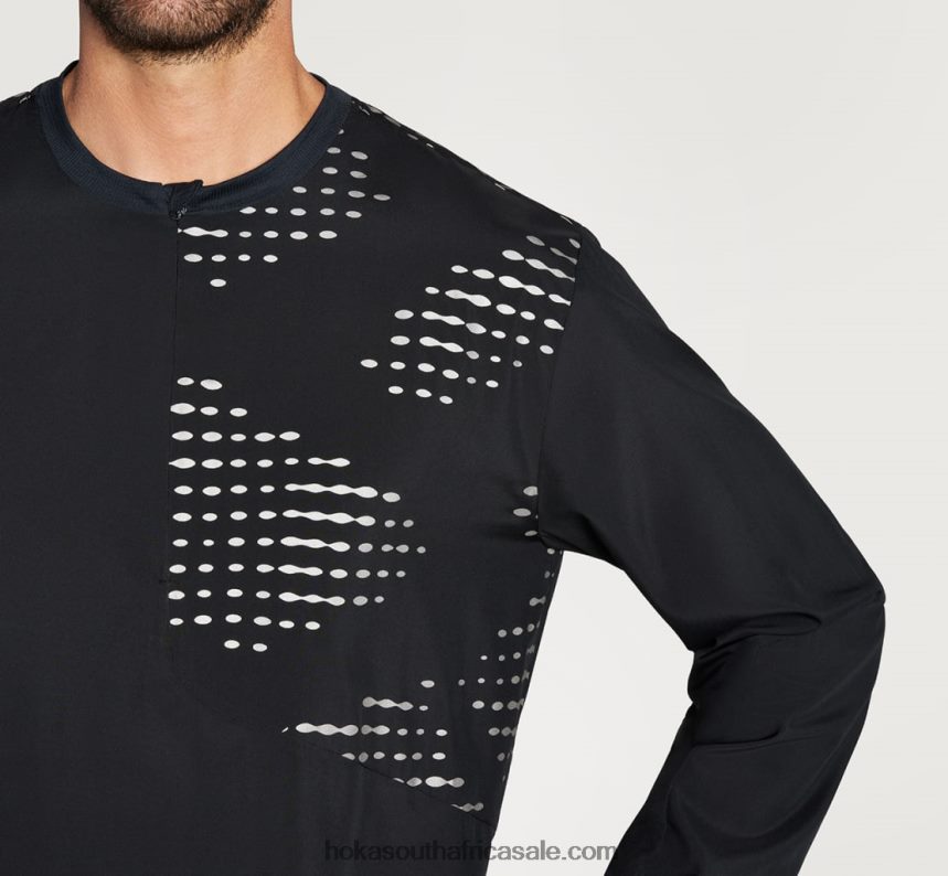 Men 1/2 Zip Wind Shell Hoka 0TNRBJ671 Black