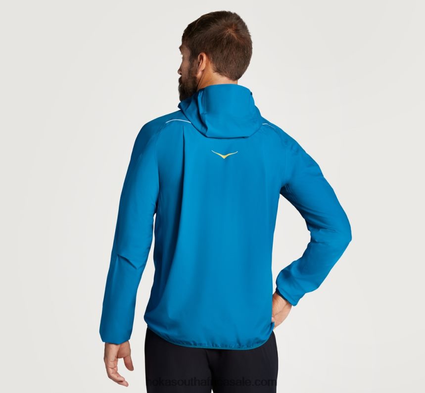 Men Ultralight Waterproof Jacket Hoka 0TNRBJ667 Diva Blue