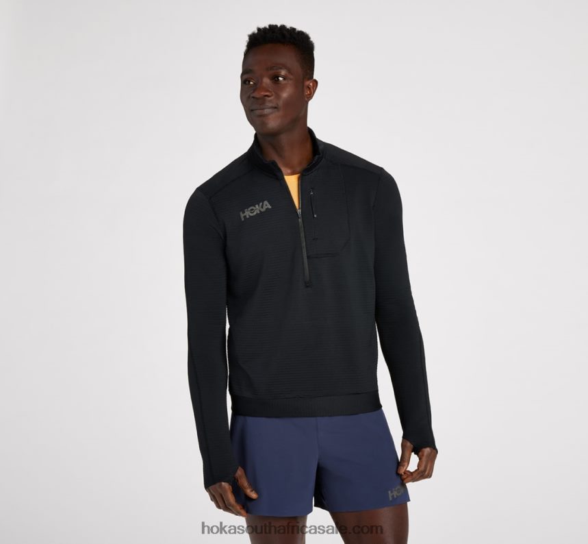 Men 1/2 Zip Hoka 0TNRBJ636 Black