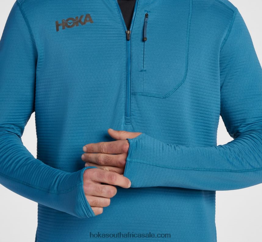 Men 1/2 Zip Hoka 0TNRBJ638 Blue Steel