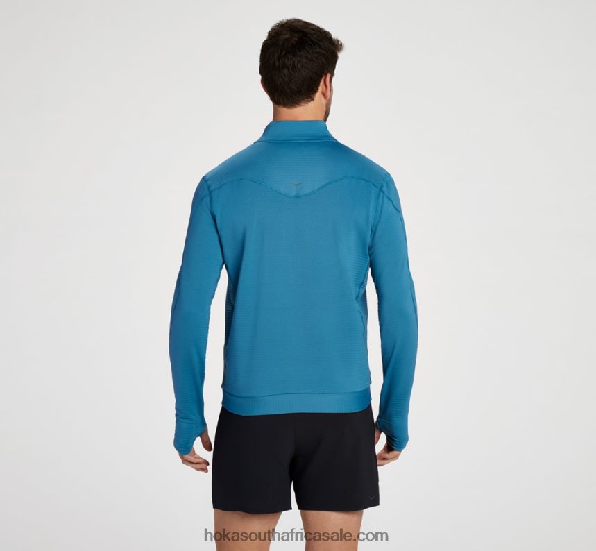 Men 1/2 Zip Hoka 0TNRBJ638 Blue Steel