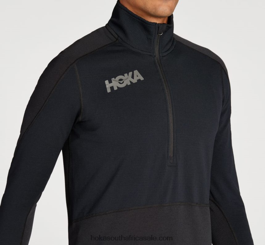 Men 1/2 Zip Midlayer Hoka 0TNRBJ642 Black