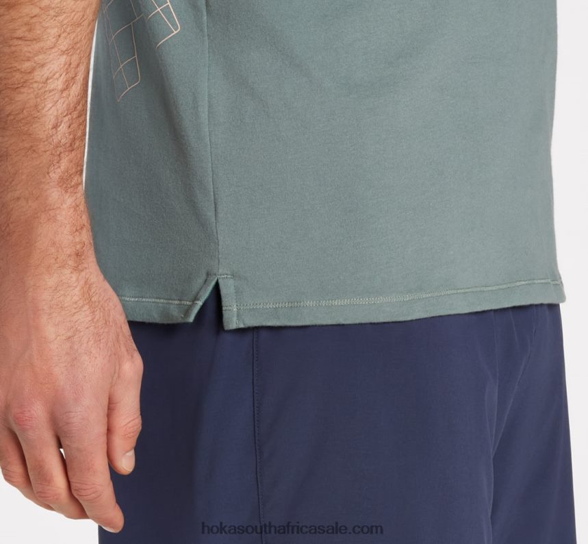 Men All-Day Tee Hoka 0TNRBJ648 Blue Steel