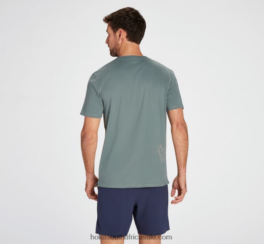 Men All-Day Tee Hoka 0TNRBJ648 Blue Steel