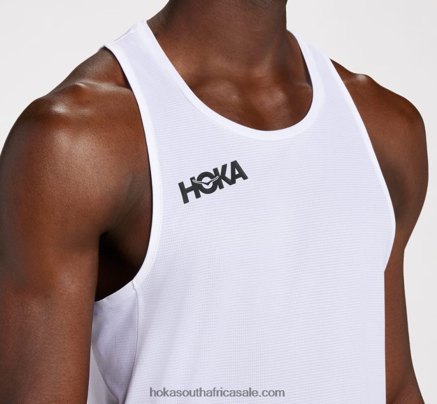 Men Glide Singlet Hoka 0TNRBJ629 White