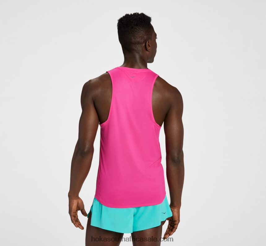 Men Glide Singlet Hoka 0TNRBJ633 Pink Yarrow