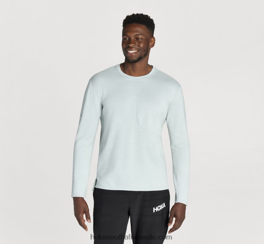 Men Merino Blend Long Sleeve Hoka 0TNRBJ640 Ice Flow