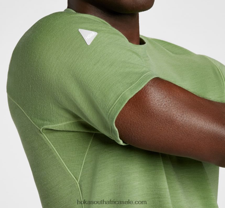 Men Midweight Merino Blend Short Sleeve Hoka 0TNRBJ645 Loden Frost