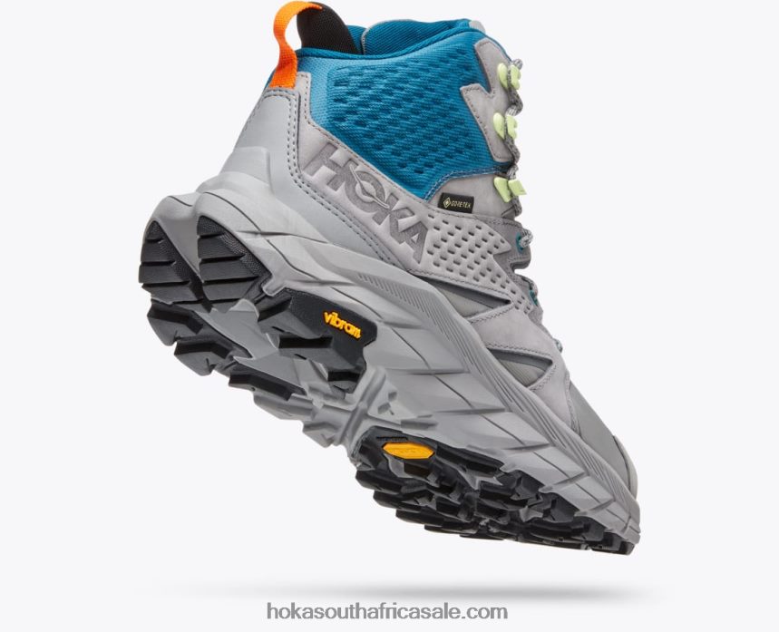 Men Anacapa Mid GTX Hoka 0TNRBJ536 Sharkskin/Blue Coral