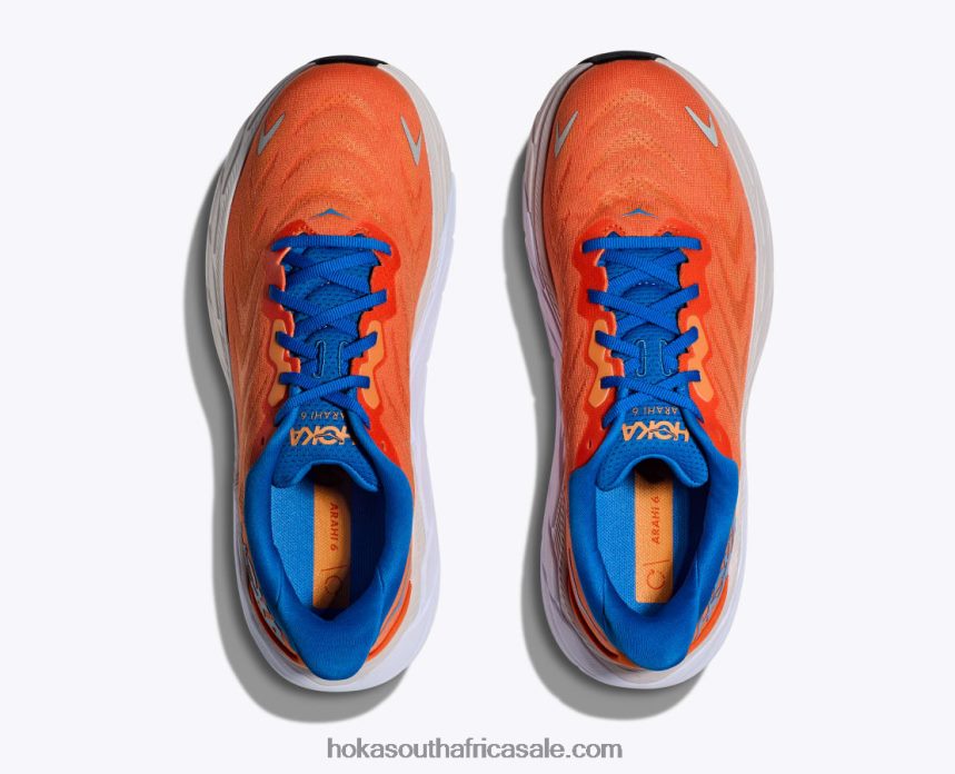 Men Arahi 6 Hoka 0TNRBJ429 Vibrant Orange/Coastal Sky