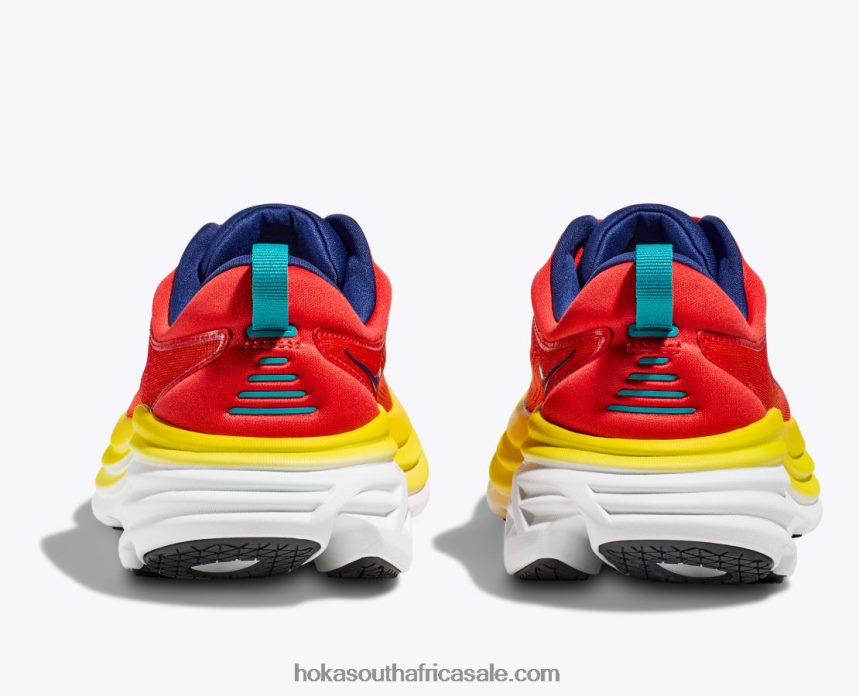 Men Bondi 8 Hoka 0TNRBJ415 Red Alert/Flame