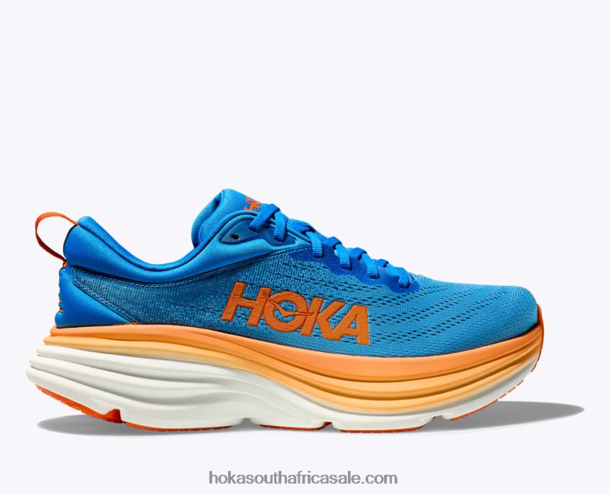 Men Bondi 8 Hoka 0TNRBJ614 Coastal Sky/Vibrant Orange