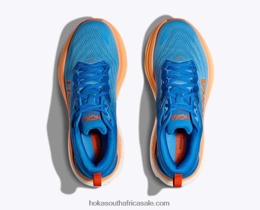 Men Bondi 8 Hoka 0TNRBJ614 Coastal Sky/Vibrant Orange