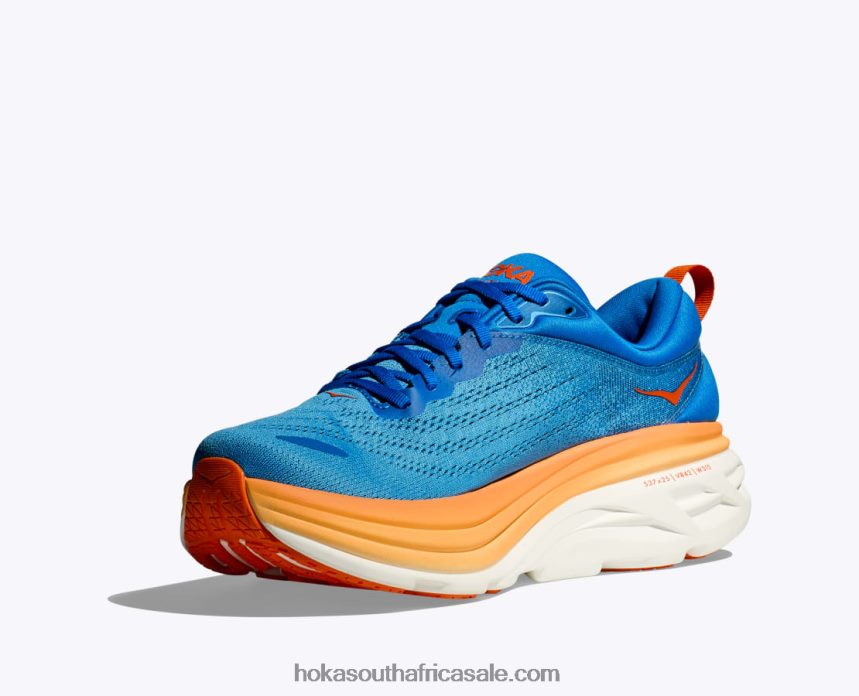 Men Bondi 8 Hoka 0TNRBJ614 Coastal Sky/Vibrant Orange