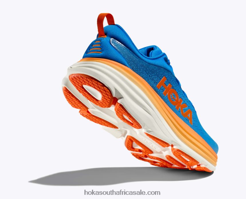 Men Bondi 8 Hoka 0TNRBJ614 Coastal Sky/Vibrant Orange