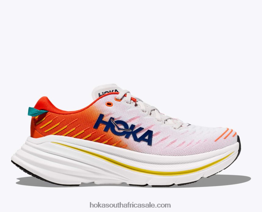 Men Bondi X Hoka 0TNRBJ462 Blanc De Blanc/Flame