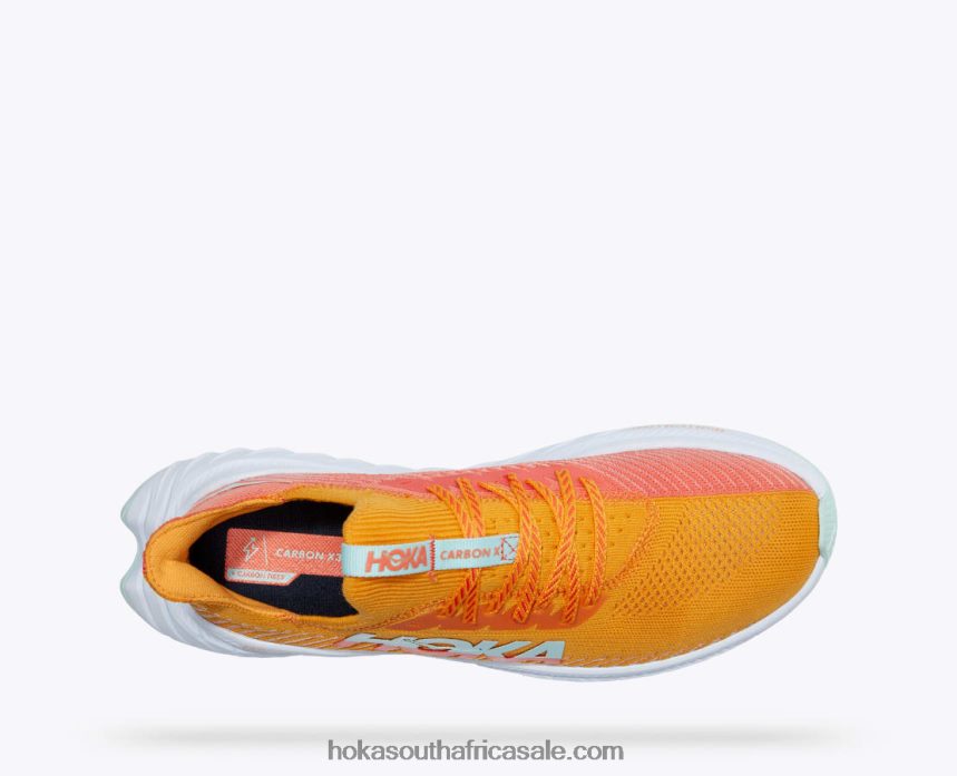 Men Carbon X 3 Hoka 0TNRBJ456 Radiant Yellow/Camellia