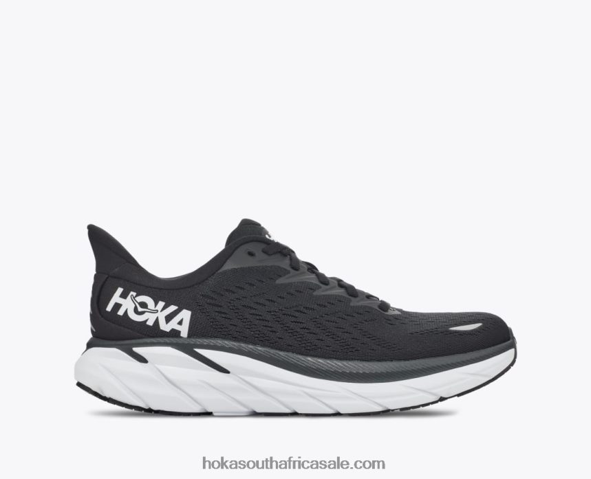 Men Clifton 8 Hoka 0TNRBJ478 Black/White