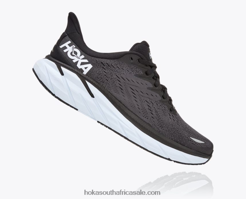 Men Clifton 8 Hoka 0TNRBJ478 Black/White