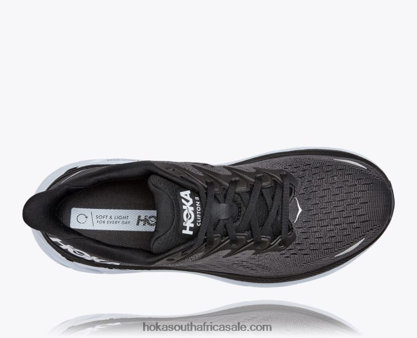 Men Clifton 8 Hoka 0TNRBJ478 Black/White