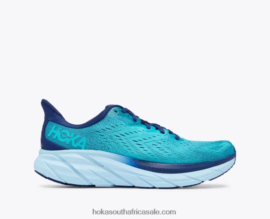 Men Clifton 8 Hoka 0TNRBJ555 Bellwether Blue/Scuba Blue