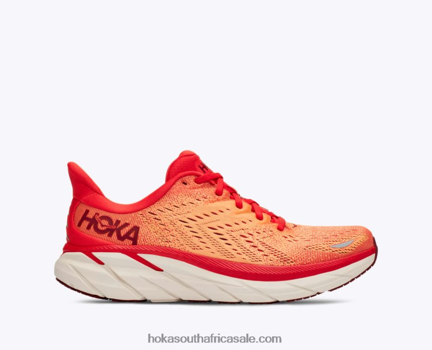 Men Clifton 8 Hoka 0TNRBJ583 Fiesta/Blazing Orange