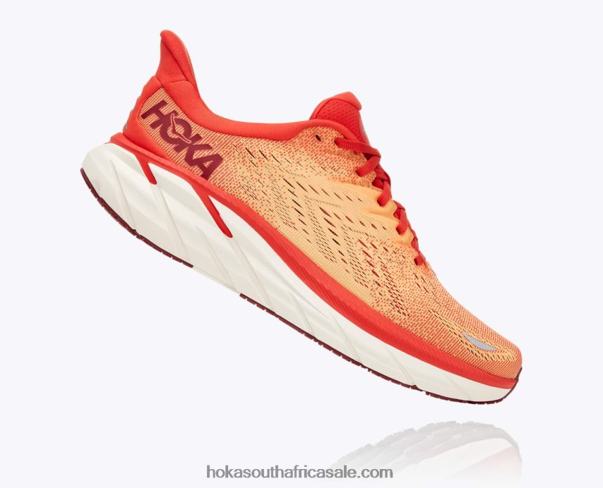 Men Clifton 8 Hoka 0TNRBJ583 Fiesta/Blazing Orange