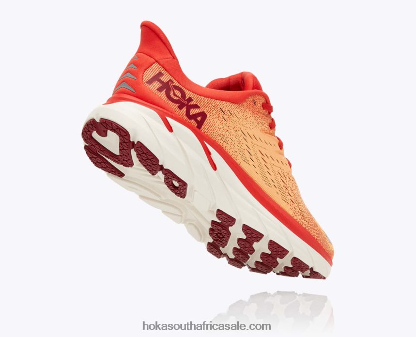 Men Clifton 8 Hoka 0TNRBJ583 Fiesta/Blazing Orange
