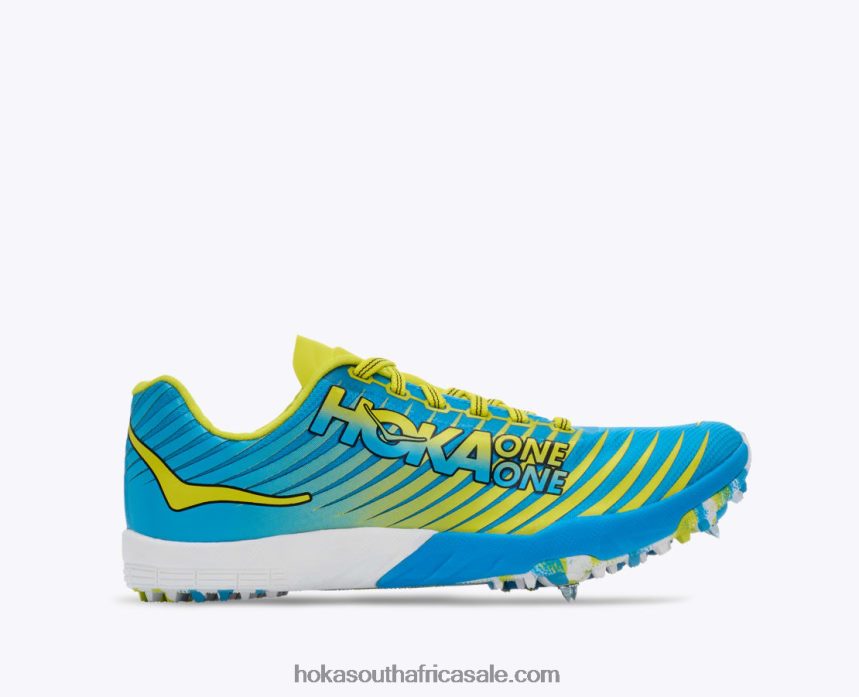 Men EVO XC Spike Hoka 0TNRBJ628 Cyan/Citrus