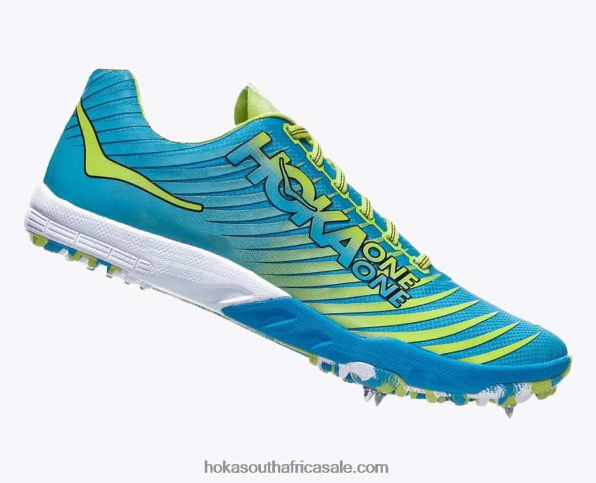 Men EVO XC Spike Hoka 0TNRBJ628 Cyan/Citrus