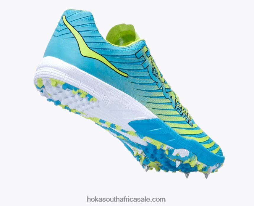 Men EVO XC Spike Hoka 0TNRBJ628 Cyan/Citrus