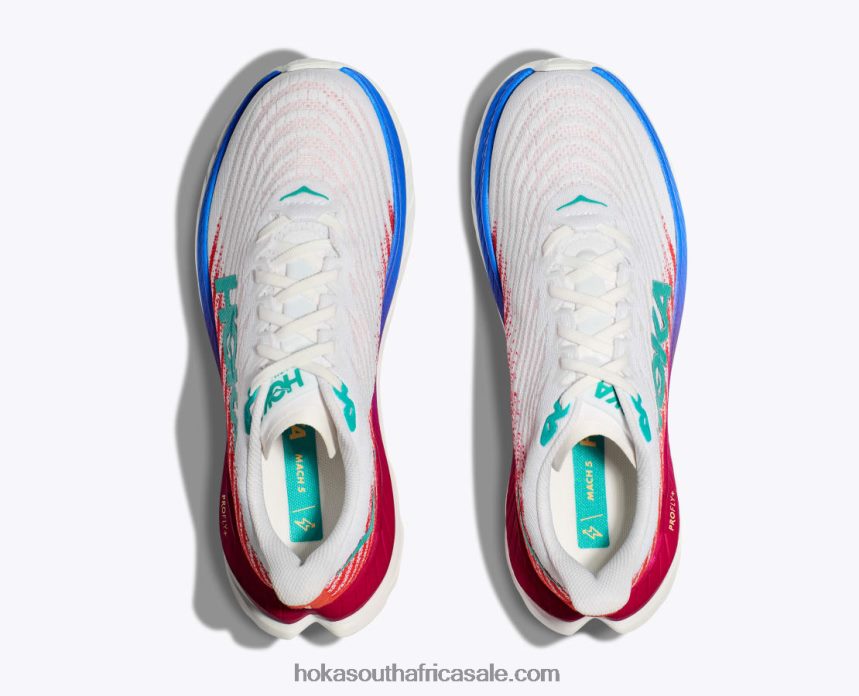Men Mach 5 Hoka 0TNRBJ437 White/Flame