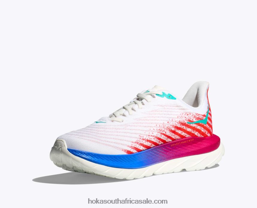 Men Mach 5 Hoka 0TNRBJ437 White/Flame