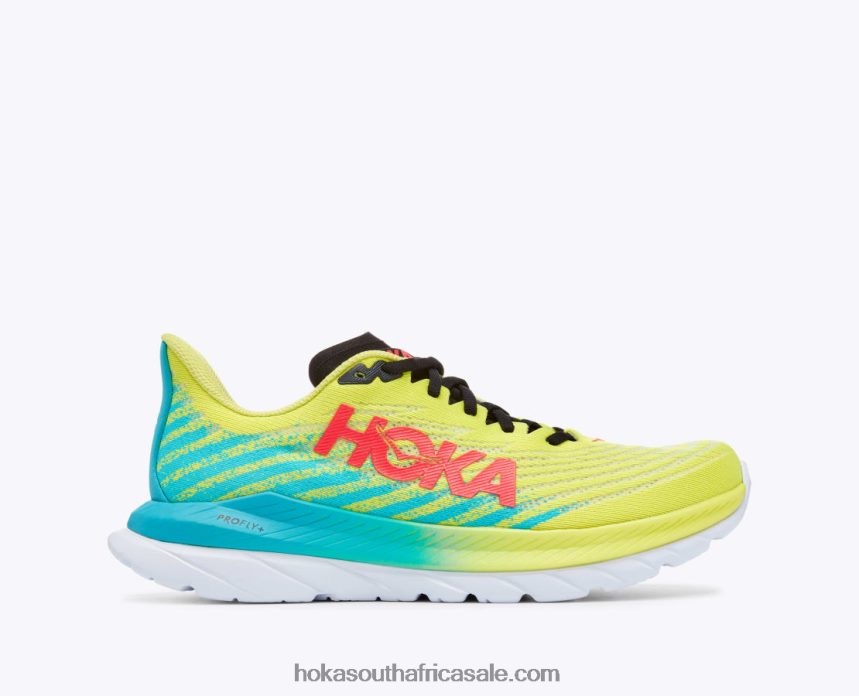 Men Mach 5 Hoka 0TNRBJ438 Evening Primrose/Scuba Blue