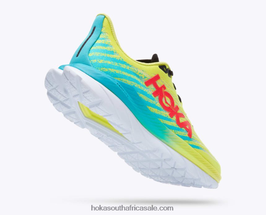 Men Mach 5 Hoka 0TNRBJ438 Evening Primrose/Scuba Blue