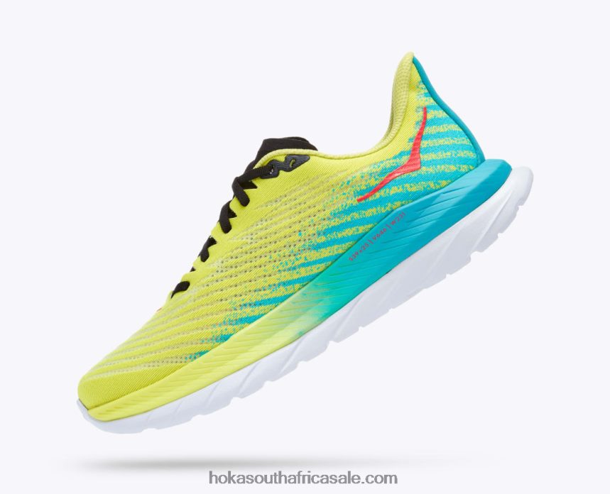 Men Mach 5 Hoka 0TNRBJ438 Evening Primrose/Scuba Blue