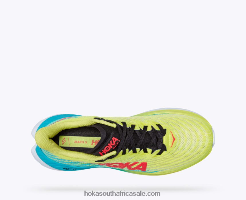Men Mach 5 Hoka 0TNRBJ438 Evening Primrose/Scuba Blue