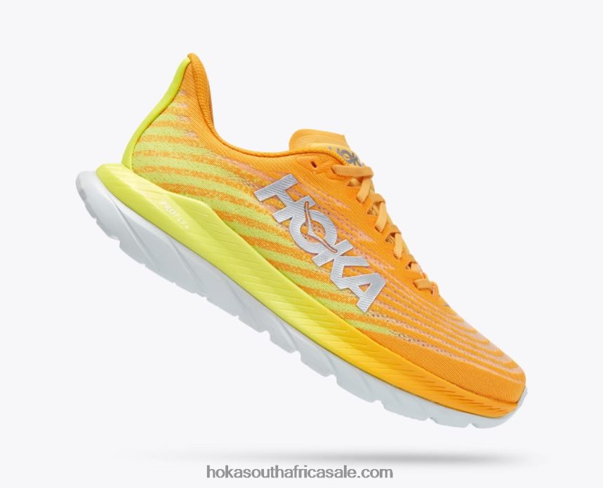 Men Mach 5 Hoka 0TNRBJ439 Radiant Yellow/Evening Primrose