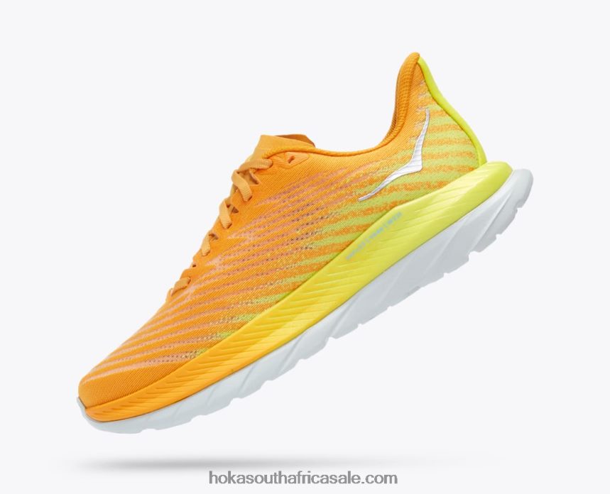 Men Mach 5 Hoka 0TNRBJ439 Radiant Yellow/Evening Primrose