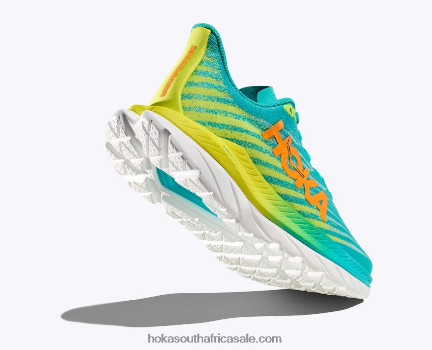 Men Mach 5 Hoka 0TNRBJ558 White/Scuba Blue