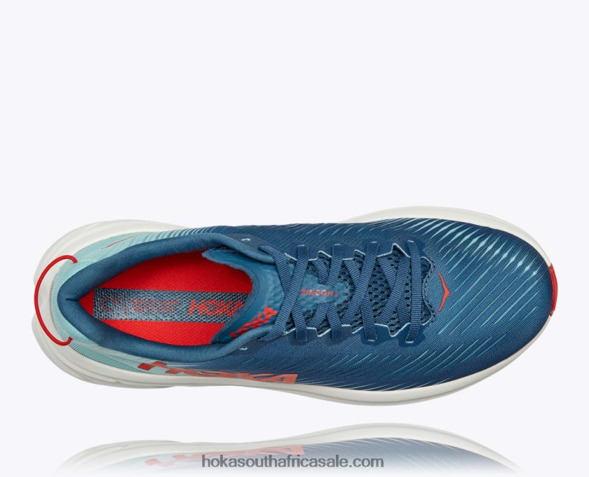 Men Rincon 3 Hoka 0TNRBJ602 Real Teal/Eggshell Blue