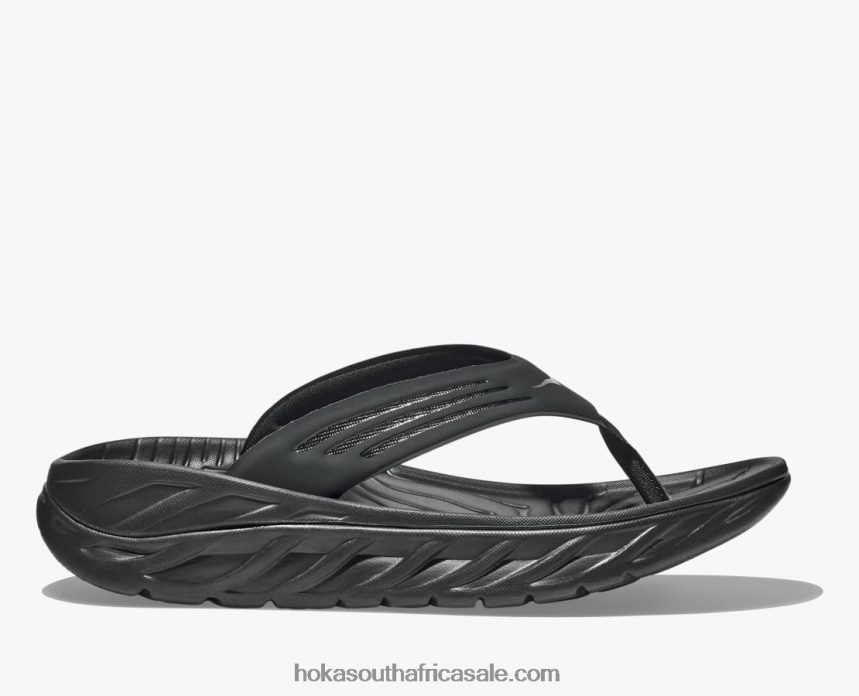 Men ORA Recovery Flip Hoka 0TNRBJ562 Black/Dark Gull Gray